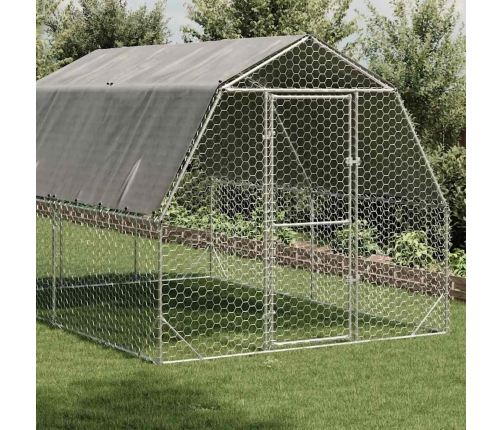 Vistas Skrējiens Ar Jumtu, 2,5X4X2,25 M, Cinkots Tērauds Vidaxl