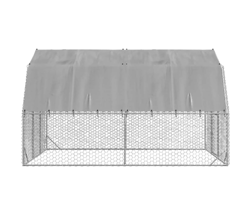 Vistas Skrējiens Ar Jumtu, 2,5X4X2,25 M, Cinkots Tērauds Vidaxl