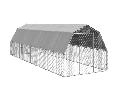 Vistas Skrējiens Ar Jumtu, 2,5X8X2,25 M, Cinkots Tērauds Vidaxl