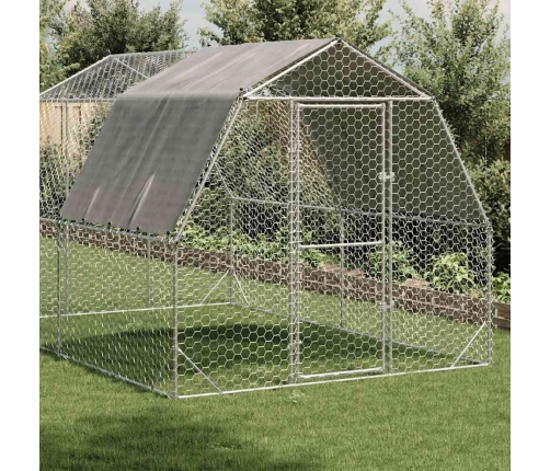 Vistas Skrējiens Ar Jumtu, 2,5X4X2,25 M, Cinkots Tērauds Vidaxl