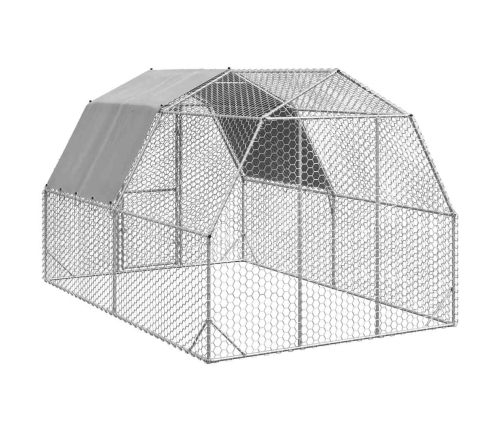 Vistas Skrējiens Ar Jumtu, 2,5X4X2,25 M, Cinkots Tērauds Vidaxl
