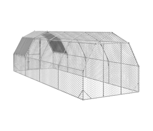 Vistas Skrējiens Ar Jumtu, 2,5X8X2,25 M, Cinkots Tērauds Vidaxl