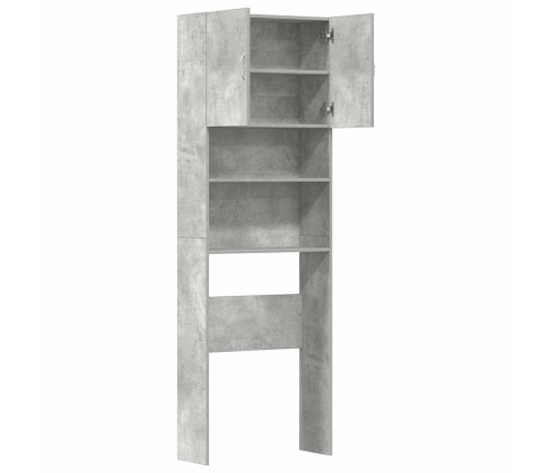 Veļasmašīnas Plaukts, Pelēks, 64X24X190 Cm, Inženierijas Koks Vidaxl