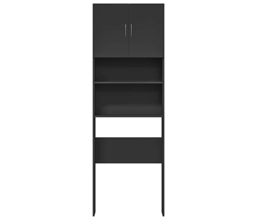 Veļas Mašīnas Skapis Melns 64X24X190 Cm Engineered Wood Vidaxl