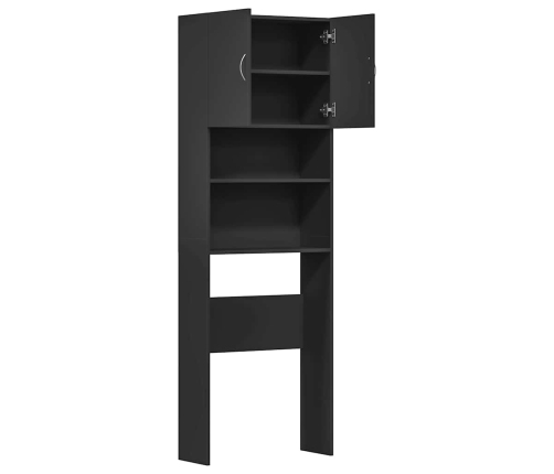 Veļas Mašīnas Skapis Melns 64X24X190 Cm Engineered Wood Vidaxl