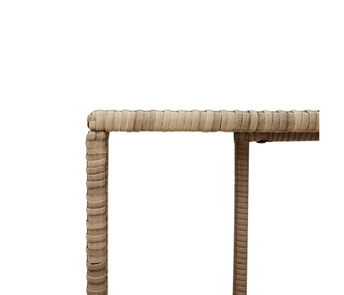 vidaXL 10-daļīgs dārza dīvāna komplekts, matrači, bēša PE rotangpalma