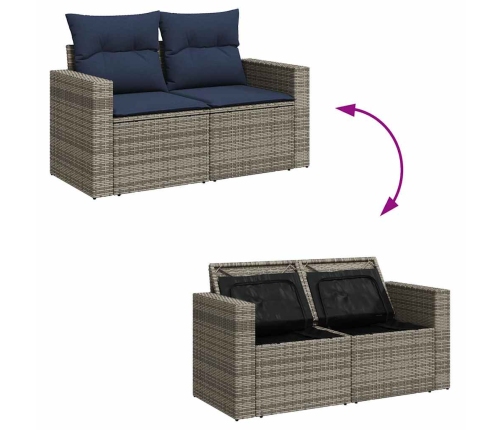 10-Daļīgs Dārza Dīvāna Komplekts Ar Matračiem, Pelēks Pe Pinums Vidaxl