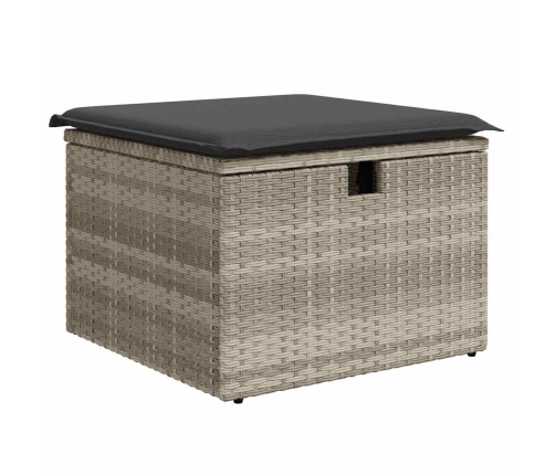 vidaXL 10-daļīgs dārza dīvāna komplekts ar matračiem, pelēka PE pinums