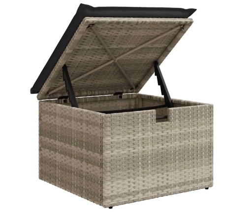 vidaXL 10-daļīgs dārza dīvāna komplekts ar matračiem, pelēka PE pinums