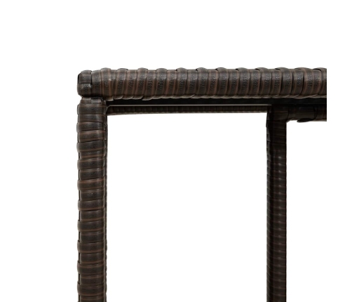 vidaXL 10-daļīgs dārza dīvāna komplekts, matrači, brūna PE rotangpalma