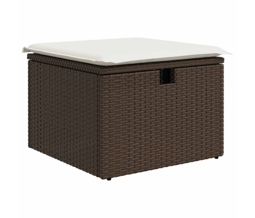 vidaXL 10-daļīgs dārza dīvāna komplekts, matrači, brūna PE rotangpalma