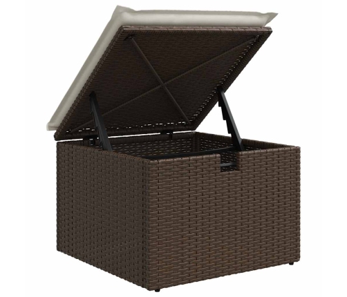 vidaXL 10-daļīgs dārza dīvāna komplekts, matrači, brūna PE rotangpalma