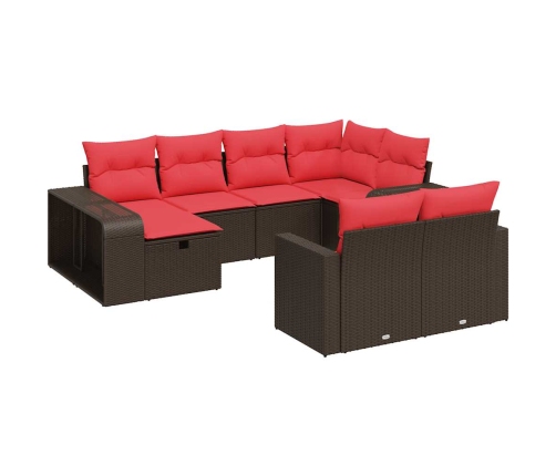 10-Daļīgs Dārza Dīvāna Komplekts, Matrači, Brūna Pe Rotangpalma Vidaxl