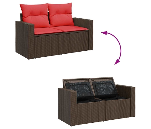 10-Daļīgs Dārza Dīvāna Komplekts, Matrači, Brūna Pe Rotangpalma Vidaxl