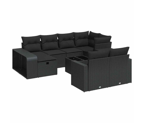 11-Daļīgs Dārza Dīvāna Komplekts, Matrači, Melna Pe Rotangpalma Vidaxl