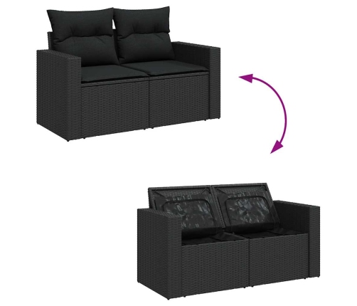 11-Daļīgs Dārza Dīvāna Komplekts, Matrači, Melna Pe Rotangpalma Vidaxl