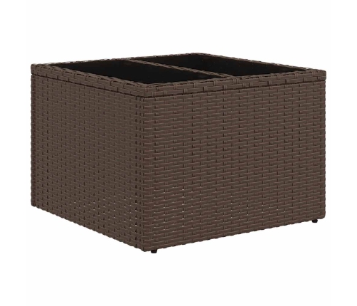 vidaXL 11-daļīgs dārza dīvāna komplekts, matrači, brūna PE rotangpalma