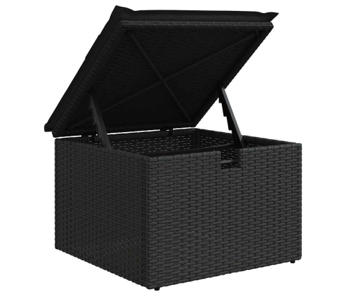 vidaXL 11-daļīgs dārza dīvāna komplekts, matrači, melna PE rotangpalma