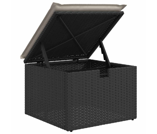 vidaXL 11-daļīgs dārza dīvāna komplekts, matrači, melna PE rotangpalma