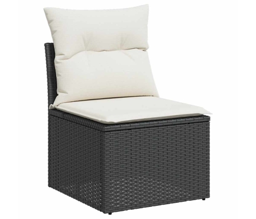 vidaXL 11-daļīgs dārza dīvāna komplekts, matrači, melna PE rotangpalma