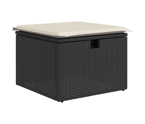 vidaXL 11-daļīgs dārza dīvāna komplekts, matrači, melna PE rotangpalma