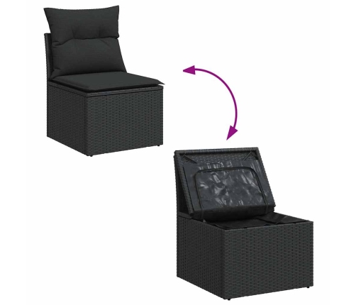 10-Daļīgs Dārza Dīvāna Komplekts, Matrači, Melna Pe Rotangpalma Vidaxl