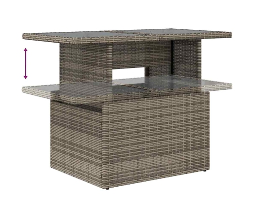 10-Daļīgs Dārza Dīvāna Komplekts Ar Matračiem, Pelēks Pe Pinums Vidaxl