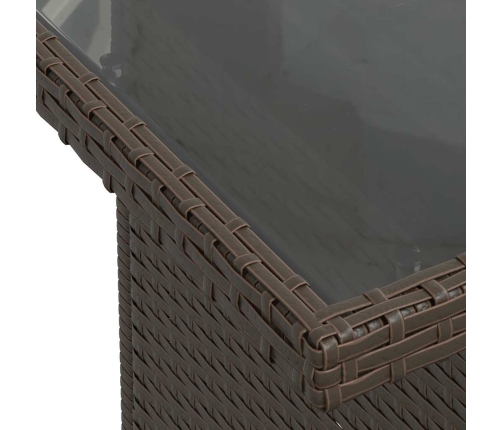 vidaXL 10-daļīgs dārza dīvāna komplekts, matrači, brūna PE rotangpalma