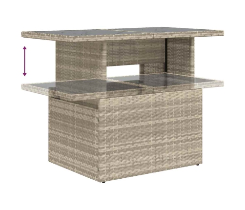 vidaXL 11-daļīgs dārza dīvāna komplekts ar matračiem, pelēka PE pinums