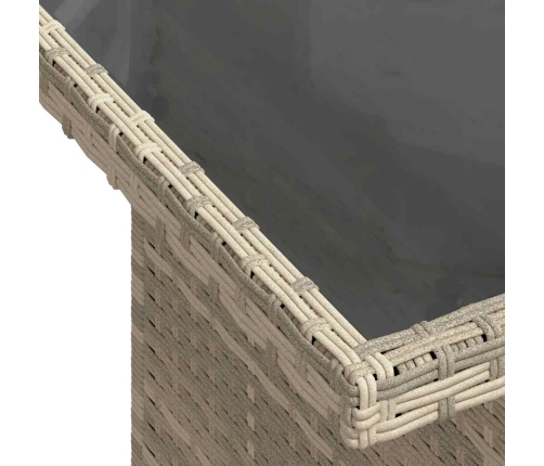 vidaXL 11-daļīgs dārza dīvāna komplekts ar matračiem, pelēka PE pinums