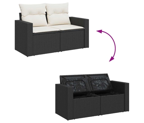 11-Daļīgs Dārza Dīvāna Komplekts, Matrači, Melna Pe Rotangpalma Vidaxl