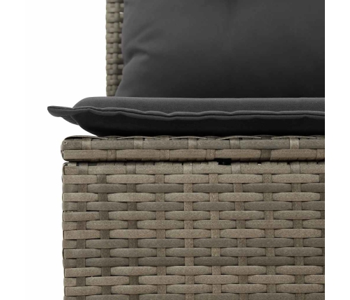 11-Daļīgs Dārza Dīvāna Komplekts Ar Matračiem, Pelēks Pe Pinums Vidaxl