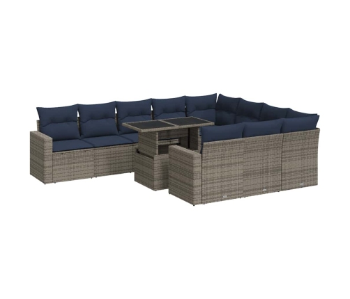 11-Daļīgs Dārza Dīvāna Komplekts, Matrači, Melna Pe Rotangpalma Vidaxl