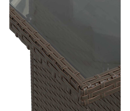 vidaXL 11-daļīgs dārza dīvāna komplekts, matrači, brūna PE rotangpalma