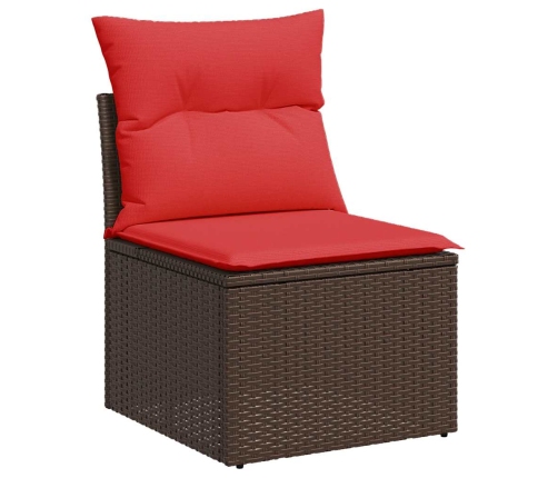 11-Daļīgs Dārza Dīvāna Komplekts Ar Matračiem, Pelēks Pe Pinums Vidaxl