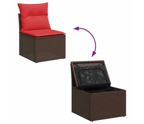 11-Daļīgs Dārza Dīvāna Komplekts Ar Matračiem, Pelēks Pe Pinums Vidaxl