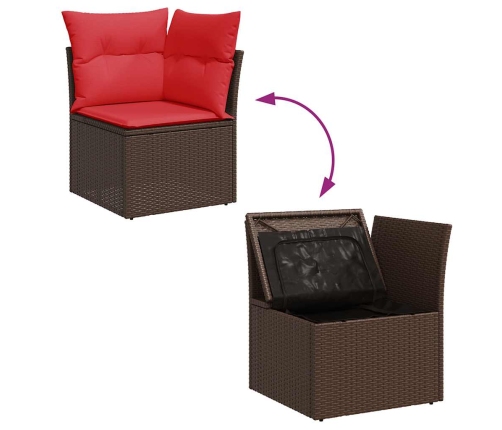 11-Daļīgs Dārza Dīvāna Komplekts Ar Matračiem, Pelēks Pe Pinums Vidaxl