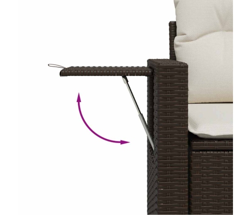 vidaXL 11-daļīgs dārza dīvāna komplekts, matrači, brūna PE rotangpalma