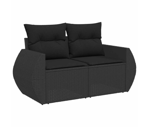 10-Daļīgs Dārza Dīvāna Komplekts, Matrači, Melna Pe Rotangpalma Vidaxl