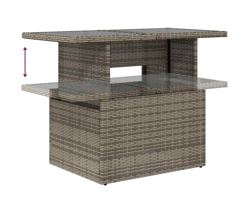 10-Daļīgs Dārza Dīvāna Komplekts Matrači Pelēka Pe Rotangpalma Vidaxl