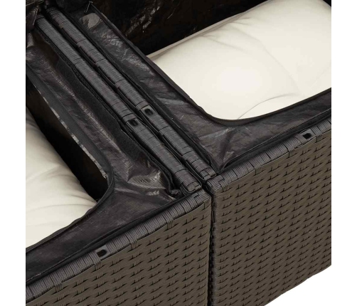 11-Daļīgs Dārza Dīvāna Komplekts, Matrači, Melna Pe Rotangpalma Vidaxl