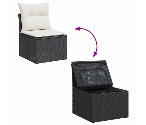 11-Daļīgs Dārza Dīvāna Komplekts, Matrači, Melna Pe Rotangpalma Vidaxl