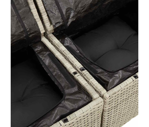 11-Daļīgs Dārza Dīvāna Komplekts Ar Matračiem, Pelēka Pe Pinums Vidaxl