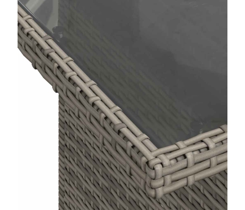 vidaXL 10-daļīgs dārza dīvāna komplekts ar matračiem, pelēks PE pinums