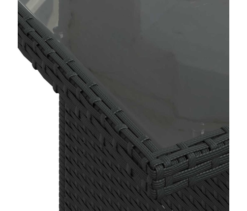 vidaXL 11-daļīgs dārza dīvāna komplekts, matrači, melna PE rotangpalma