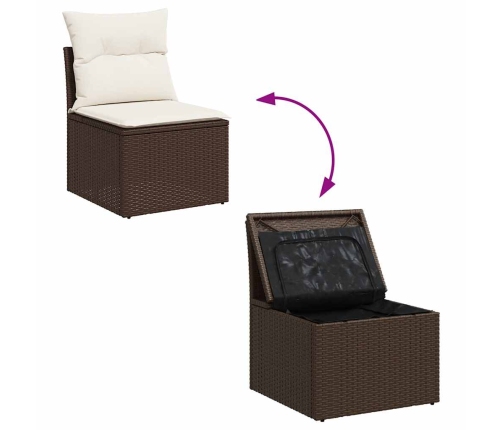 11-Daļīgs Dārza Dīvāna Komplekts, Matrači, Brūna Pe Rotangpalma Vidaxl