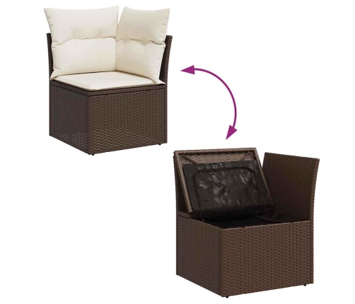 11-Daļīgs Dārza Dīvāna Komplekts, Matrači, Brūna Pe Rotangpalma Vidaxl