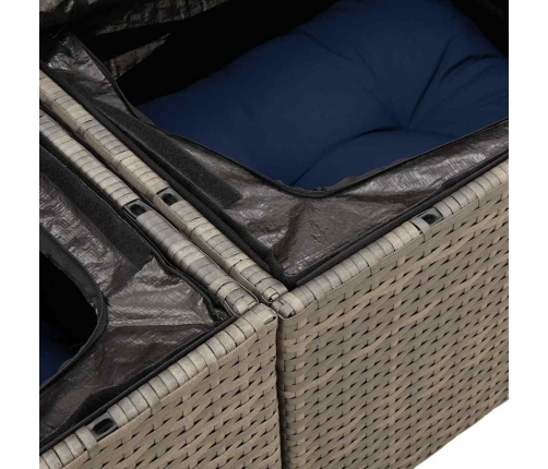 10-Daļīgs Dārza Dīvāna Komplekts Ar Matračiem, Pelēks Pe Pinums Vidaxl