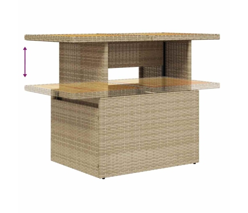 vidaXL 11-daļīgs dārza dīvāna komplekts, matrači, bēša PE rotangpalma