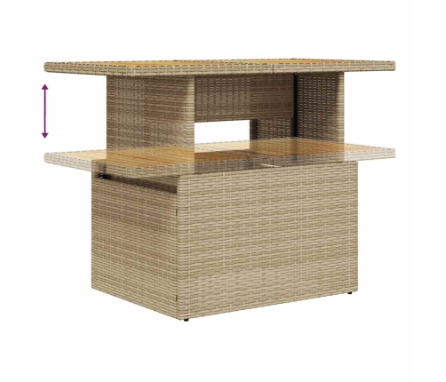 vidaXL 11-daļīgs dārza dīvāna komplekts, matrači, bēša PE rotangpalma